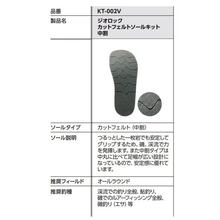 シマノ KT-002V ジオロック カットフェルトソールキット 中割 ダークグレー 2XL
