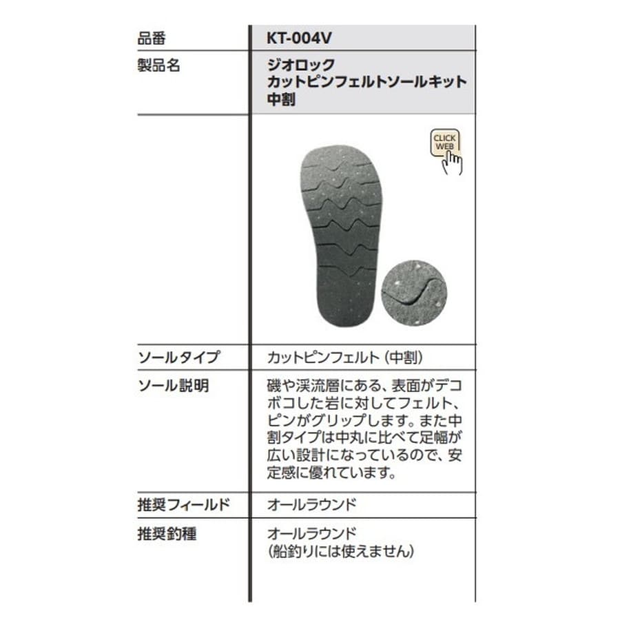 シマノ KT-004V ジオロック カットピンフェルトソールキット 中割 ダークグレー M
