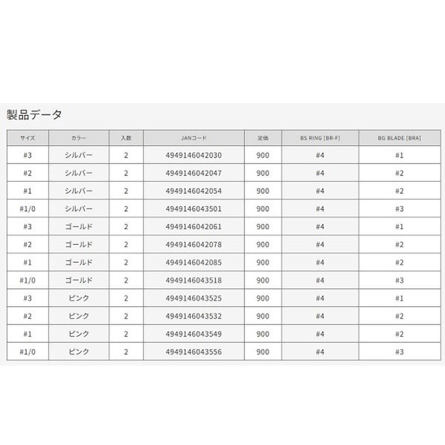 ヴァンフック ルアーフック BWSD-P ブレードワークスシステムパーツダブル #1 ピンク
