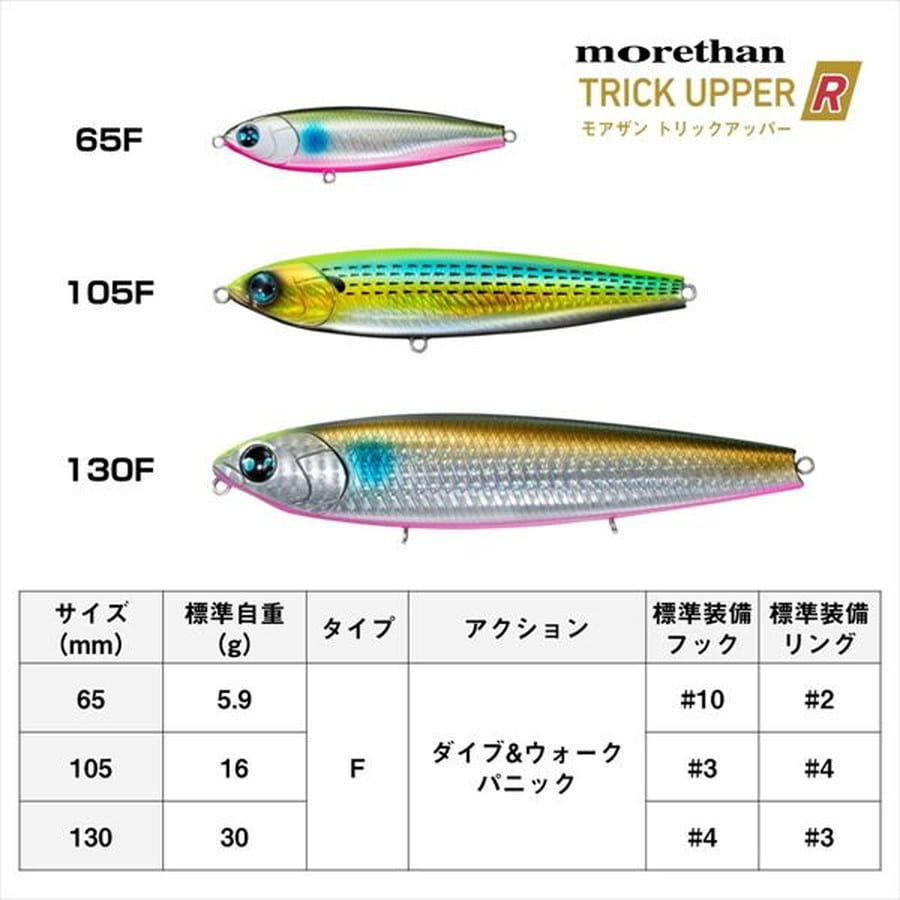 ダイワ シーバスルアー モアザン トリックアッパー R130F チャートバックボーン