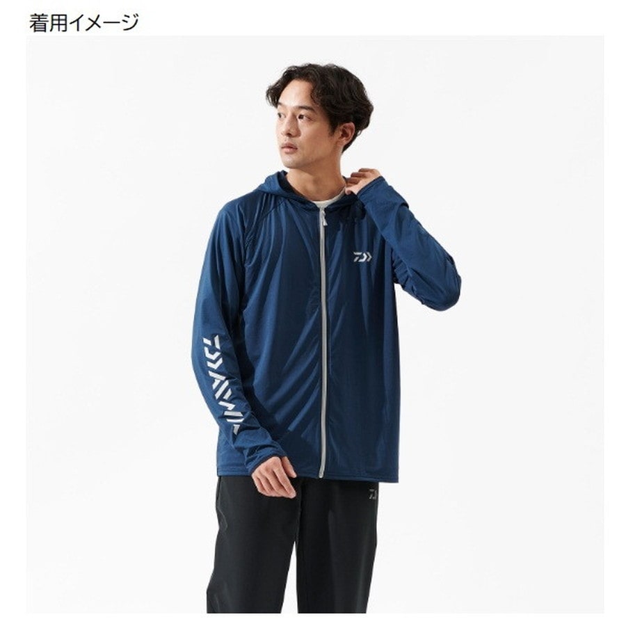 ダイワ ウェア DE-6125 ICEDRY フーディーラッシュガードフルジップ ホワイト XL