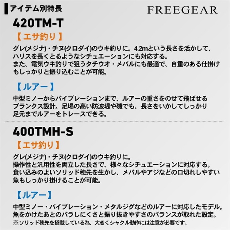 ﾀﾞｲﾜ 20 ﾌﾘｰｷﾞｱ(FREEGEAR) 400TMH-S(ｽﾋﾟﾆﾝｸﾞ 振出): 釣具の