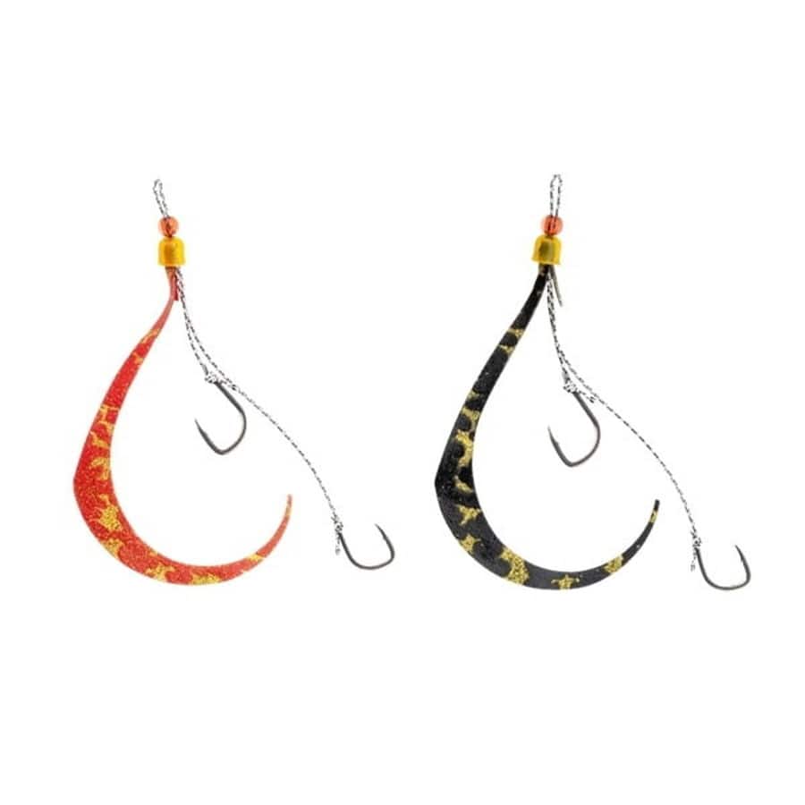 ジャッカル タイラバ 鯛ラバ 乱舞 ビンビンスイッチ スペアラバーフックセット #9/#9 オレンジ&ブラック