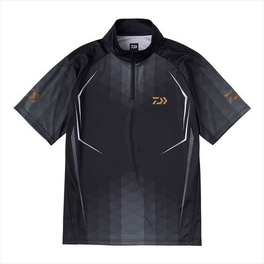 ダイワ ウェア DE-7625 ショートスリーブハーフジップシャツ ブラック 2XL