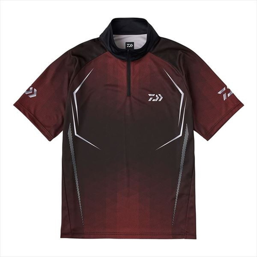ダイワ ウェア DE-7625 ショートスリーブハーフジップシャツ レッド L