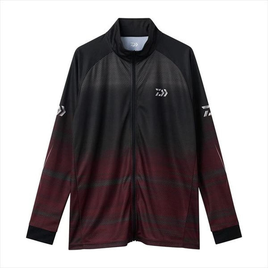 ダイワ ウェア DE-7326 ロングスリーブ ドライシャツ フルジップ レッド XL