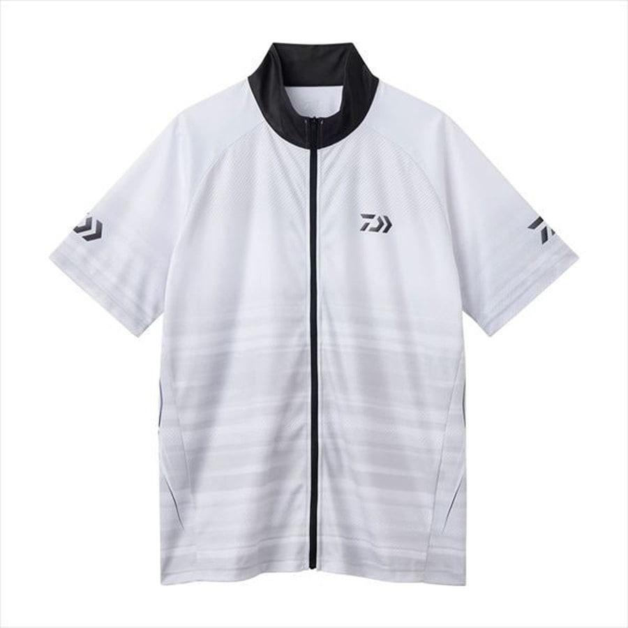 ダイワ ウェア DE-7426 ハーフスリーブ ドライシャツ フルジップ ホワイト 2XL