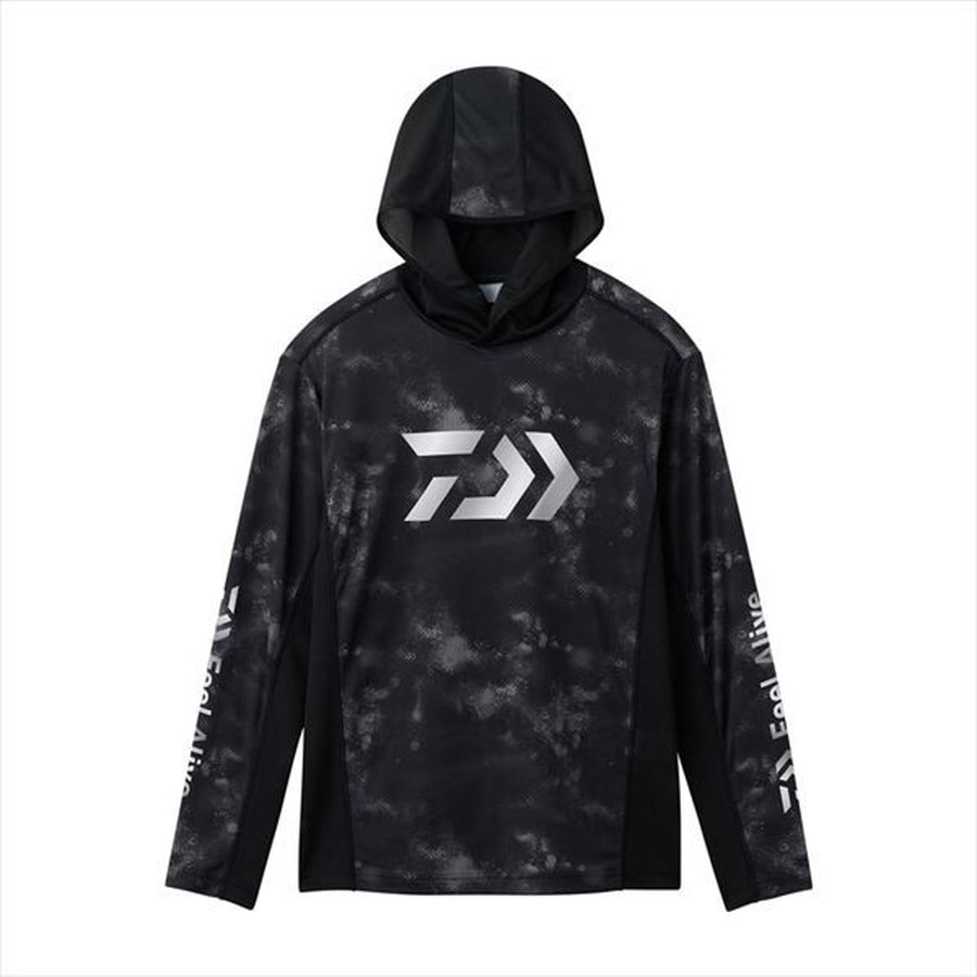 ダイワ ウェア DE-3726 ボートゲームフーディーシャツ ブラックヘイズカモ 3XL