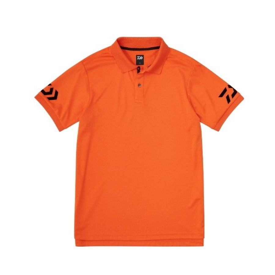 ダイワ ウェア DE-7925 半袖ポロシャツ オレンジ×ブラック 2XL