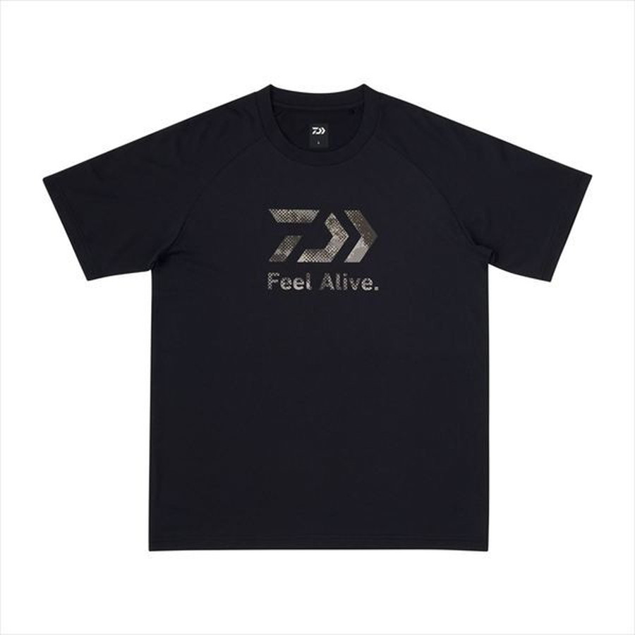 ダイワ ウェア DE-3925 Feel Alive ドライTシャツ ブラック×ヘイズカモ L