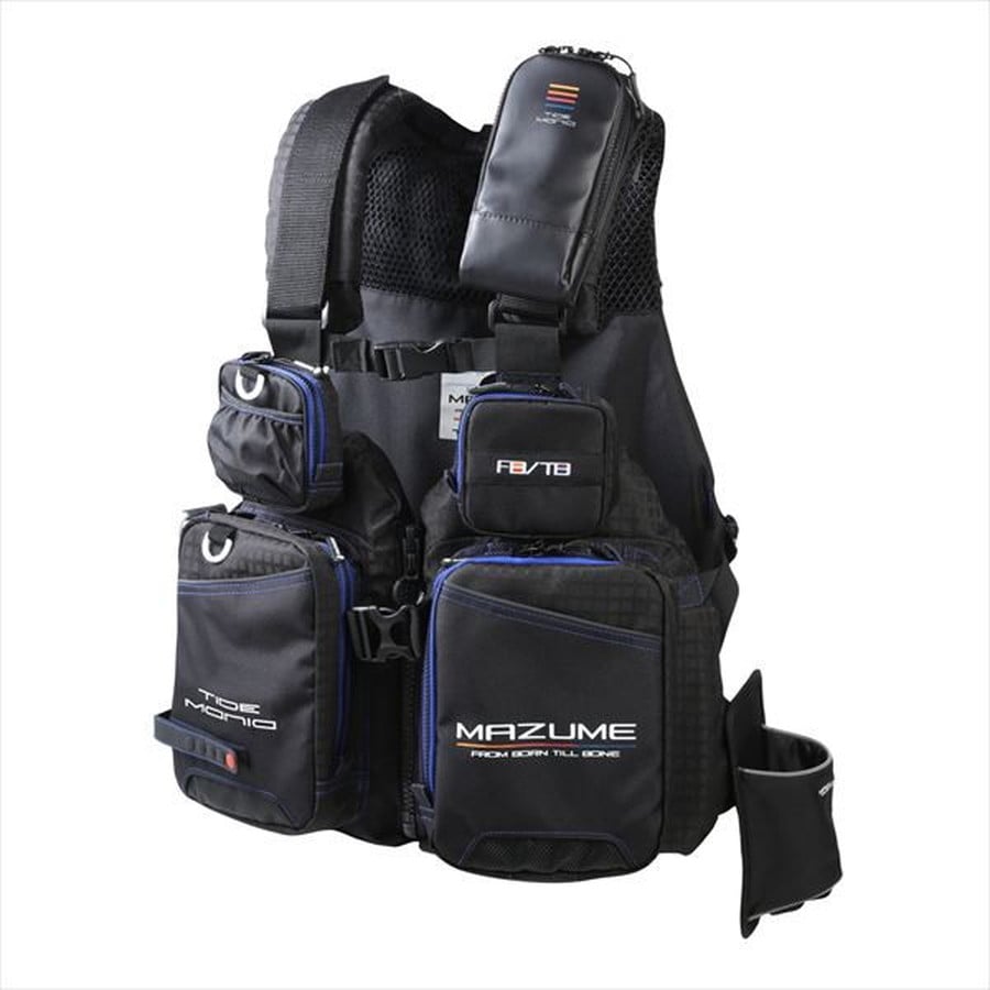 mazume ライフジャケット MZLJ-831 mazume タイドマニアライフジャケット ブラック×ブルー フリー