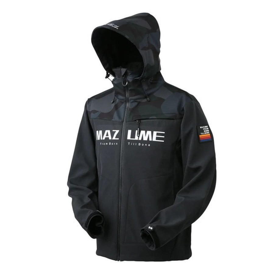 オレンジブルー 防寒服アウター MZFW-876 mazume ウインドカットジャケット ダブルトーン インクブラック×カモ M