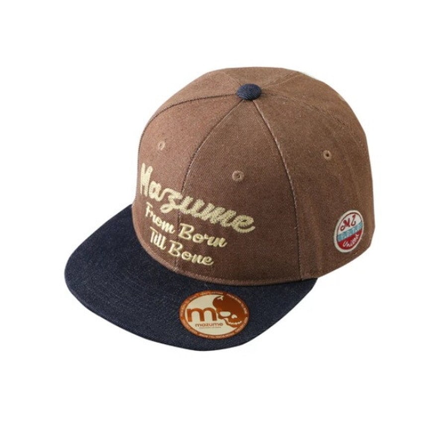 オレンジブルー 帽子 MZCP-947 mazume FLAT CAP デニム ブラウン×インディゴ フリー