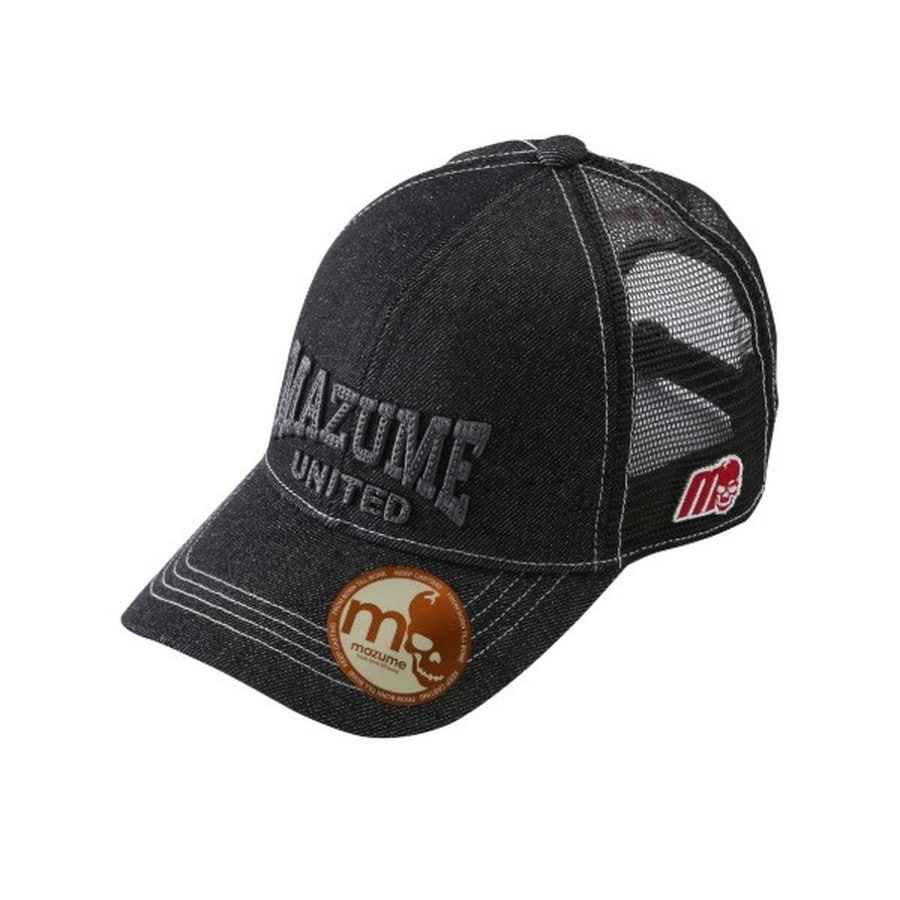 オレンジブルー 帽子 MZCP-948 mazume メッシュデニム CAP ブラック×ホワイト フリー