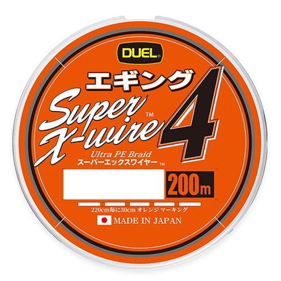 デュエル PEライン スーパーエックスワイヤー 4 エギング 200m 0.4号 WOM ホワイトオレンジマーキング