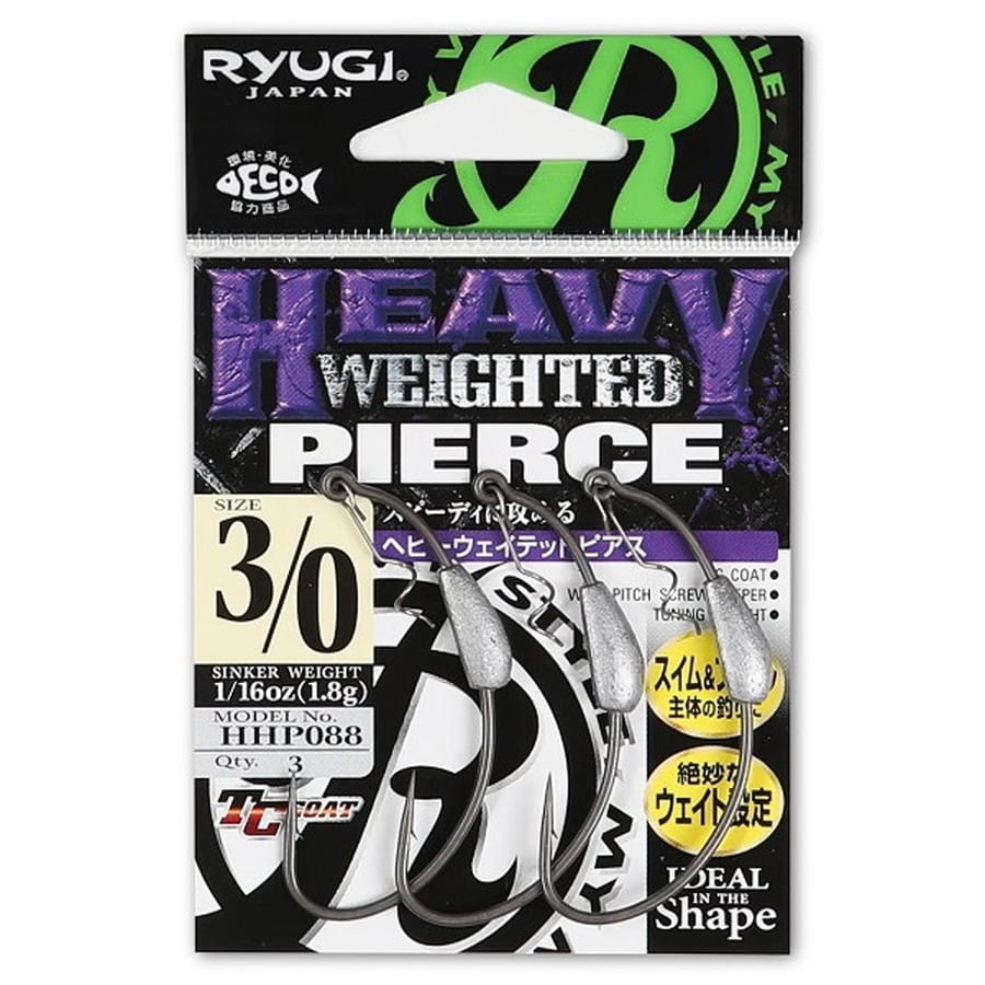 リューギ ヘビーウェイテッドピアス HHP088 TCブラック 3/0(3)