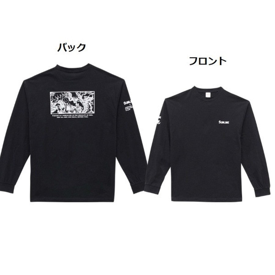 サンライン ウェア コットンロングTシャツ SUW-15506LT ブラック XXL