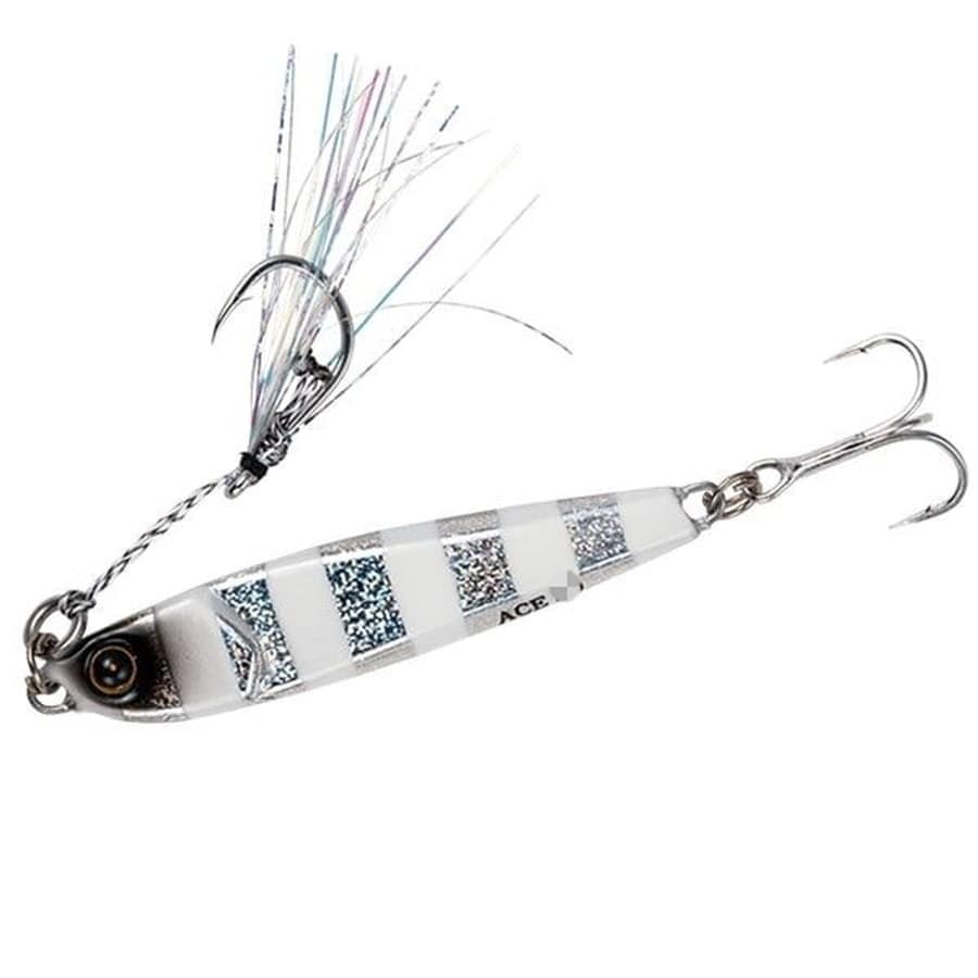 ハヤブサ メタルジグ FS415 ジャックアイエース 30g 9 シルバー青夜光ゼブラ