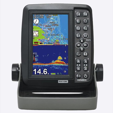 ホンデックス 魚探 ポータブルGPSプロッター魚探PS-611CN2ーDP Deep仕様(TD25) フィッシュポイントデータ入リ