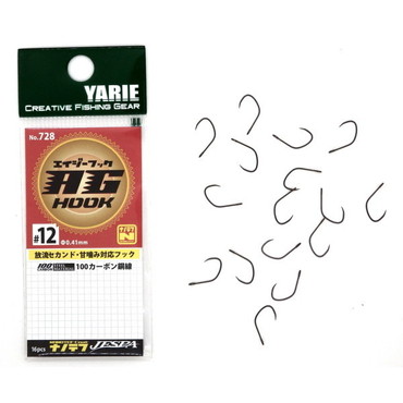 ヤリエ シングルフック 728 AG エイジーフックナノテフ12号 \500パック