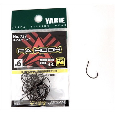 ヤリエ シングルフック 737 FAフック \1000パック 6号
