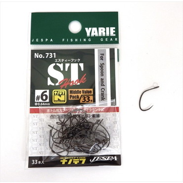 ヤリエ シングルフック STフック ナノテフ 6号 平打