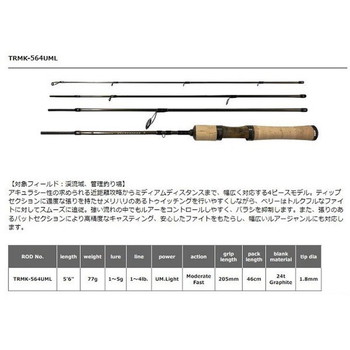 スミス トラウティンスピン マルチュース TRMK-564UML (スピニング/4ピース)