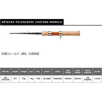 スミス トラウトロッド ダガーストリーム DS-TEC55UL (ベイト/6ピーステレスコピック(振出)