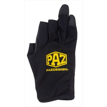 パズデザイン 手袋 PGV-040 マルチゲーム3フィンガーレスメッシュグローブ ブラックイエロー (M)