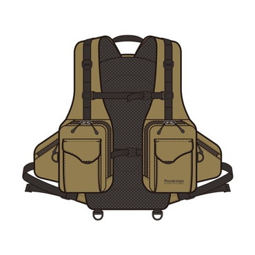 パズデザイン フィッシングベスト アクティブパックベスト カーキ F