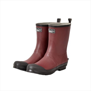 リバレイ 6447 RL ショートレインブーツ バーガンディー L（26.5）