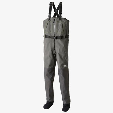 双進 ウェーダー 5468 RV フロントZIPソックスウェーダー グレー XL