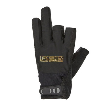 双進 手袋 7769 RBB ソルトゲームグローブ(3本指カット)　BLK／ゴールド　3Lサイズ