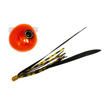 ジャッカル タイラバ 鯛ラバ 鉛式 ビンビン玉 スライド80g オレンジオレンジ/真っ黒レッドT+