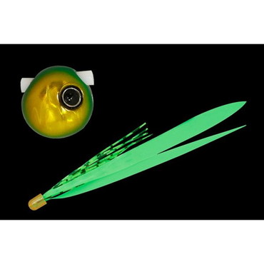ジャッカル　鉛式　ビンビン玉　スライド　１２０ｇ　グリーンゴールド／蛍光グリーンＴ＋