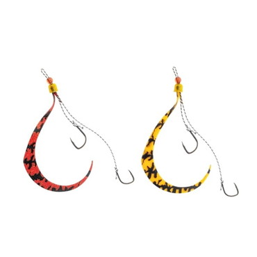 ジャッカル タイラバ 鯛ラバ 乱舞 ビンビンスイッチ スペアラバーフックセット #10/#10 オレンジ&レッド/シマシマセット