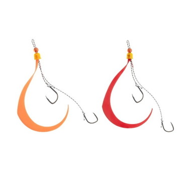 ジャッカル タイラバ 鯛ラバ 乱舞 ビンビンスイッチ スペアラバーフックセット #9/#9 オレンジ&レッドセット