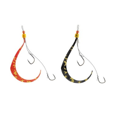 ジャッカル タイラバ 鯛ラバ 乱舞 ビンビンスイッチ スペアラバーフックセット #10/#10 オレンジ&ブラック