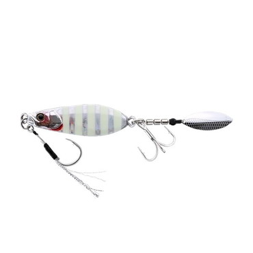 ジャッカル メタルジグ ビッグバッカー Eブレード W 40g グローストライプ