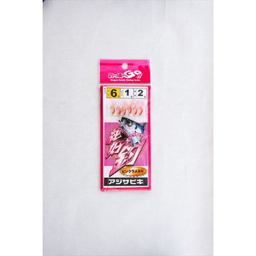 マルシン漁具 サビキ仕掛け サビキ ピンクラメ入リ 6号