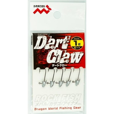 マルシン漁具 ドラゴン ジグヘッド ダートクロー　(5ヶ入) 　1g