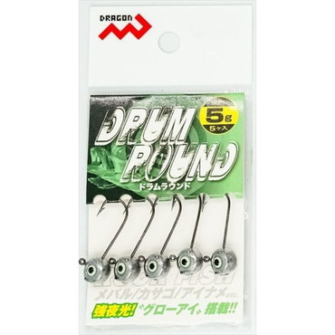 マルシン漁具 ドラゴン ジグヘッド ドラムラウンド　(5ヶ入) 　5g