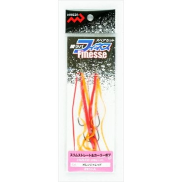 マルシン漁具 タイラバ 鯛ラバスペアセット フィネス（スリムストレート& カーリーボブ） オレンジXレッド