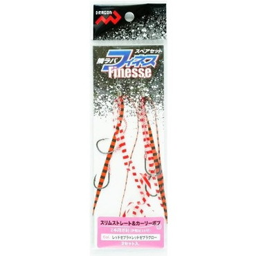 マルシン漁具 鯛ラバスペアセット フィネス スリムストレート&カーリーボブ  レッドZ×レッドゼブラグロー