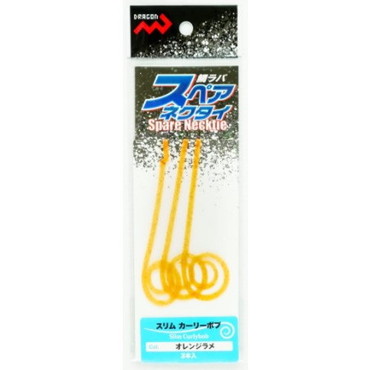 マルシン漁具 タイラバ 鯛ラバ スペアネクタイ スリムカーリーボブ オレンジラメ