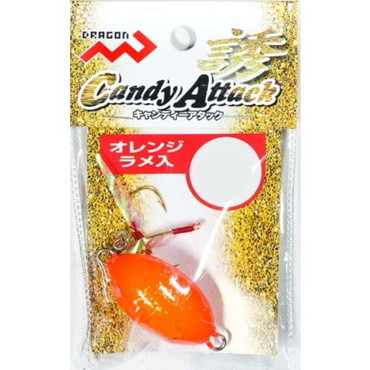 マルシン漁具 フック付きオモリ キャンディーアタック 60g オレンジラメ入