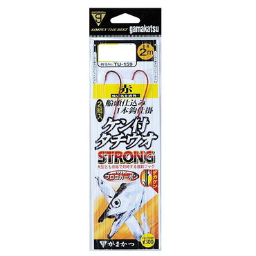 がまかつ　ケン付タチウオ　ストロング（赤）　１本仕掛　ＴＵ１５９　１／０－７