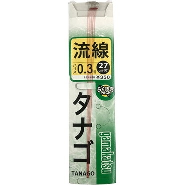 がまかつ (糸付)タナゴ鈎 流線(茶) ハリス0.3号27cm付き