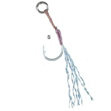 がまかつ　アシストフック　リトルスナイパー　シングル　S　ケイムラ／レインボー