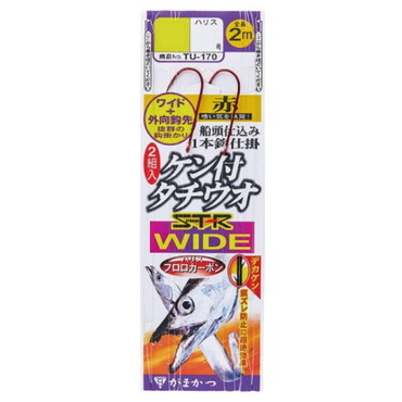 がまかつ 仕掛け TU170 ケン付タチウオ ST-R ワイド (赤) 1本仕掛 1/0-7